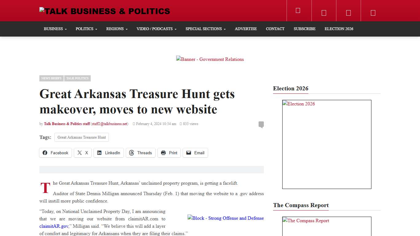 Great Arkansas Treasure Hunt gets makeover, moves to new website - Talk Business & Politics